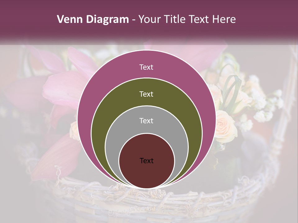 A Basket Filled With Pink And White Flowers PowerPoint Template