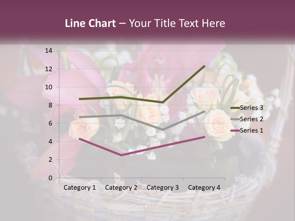 A Basket Filled With Pink And White Flowers PowerPoint Template