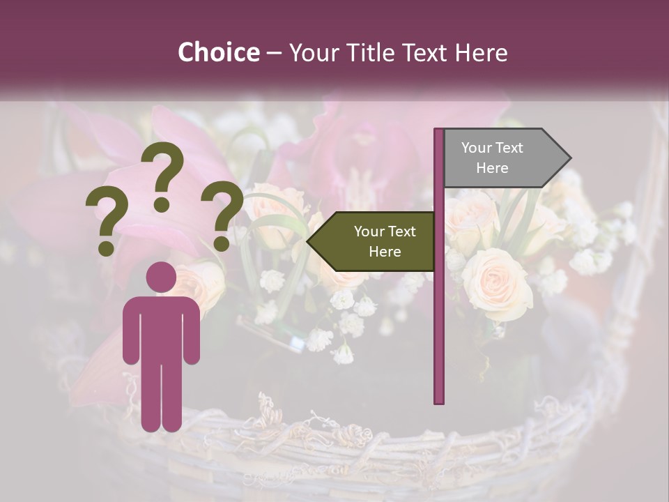 A Basket Filled With Pink And White Flowers PowerPoint Template