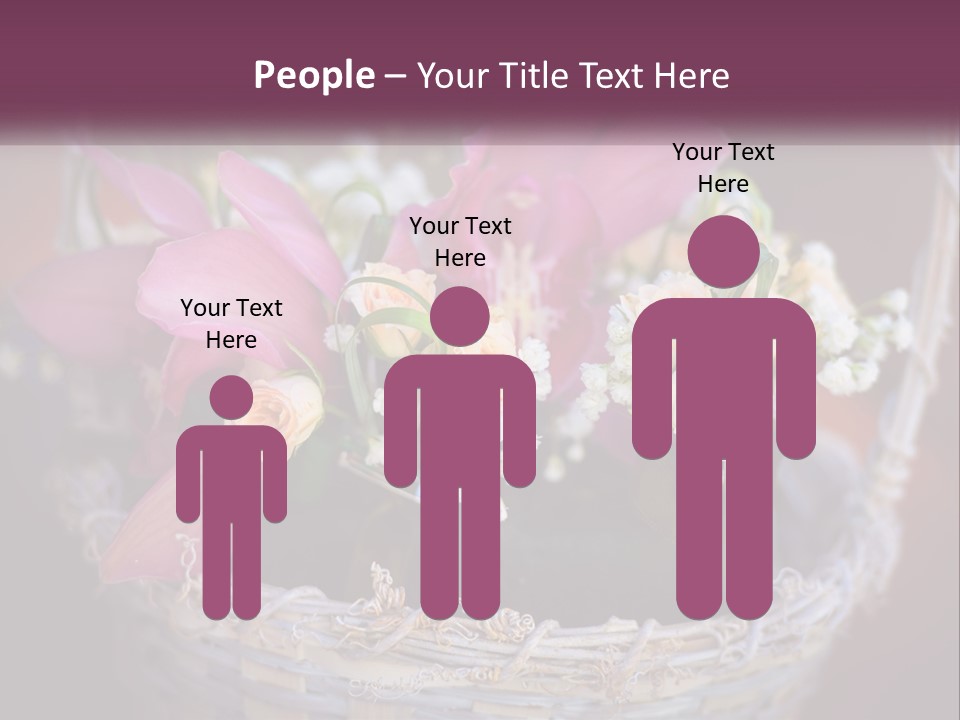 A Basket Filled With Pink And White Flowers PowerPoint Template