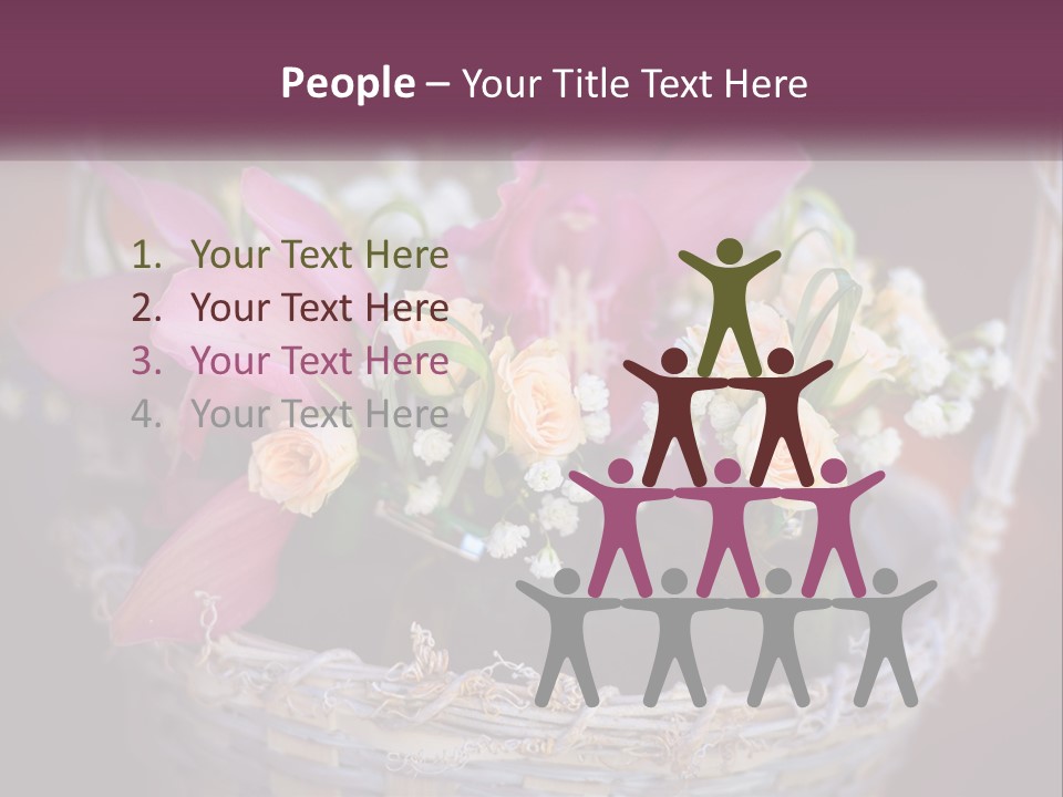 A Basket Filled With Pink And White Flowers PowerPoint Template