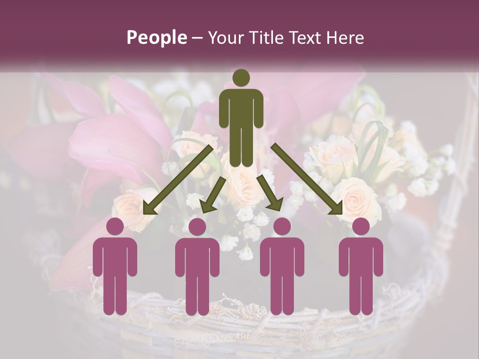 A Basket Filled With Pink And White Flowers PowerPoint Template