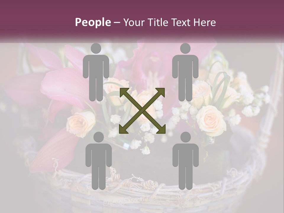 A Basket Filled With Pink And White Flowers PowerPoint Template