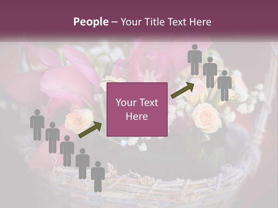 A Basket Filled With Pink And White Flowers PowerPoint Template