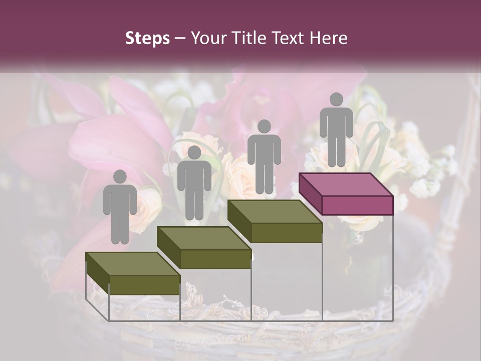 A Basket Filled With Pink And White Flowers PowerPoint Template