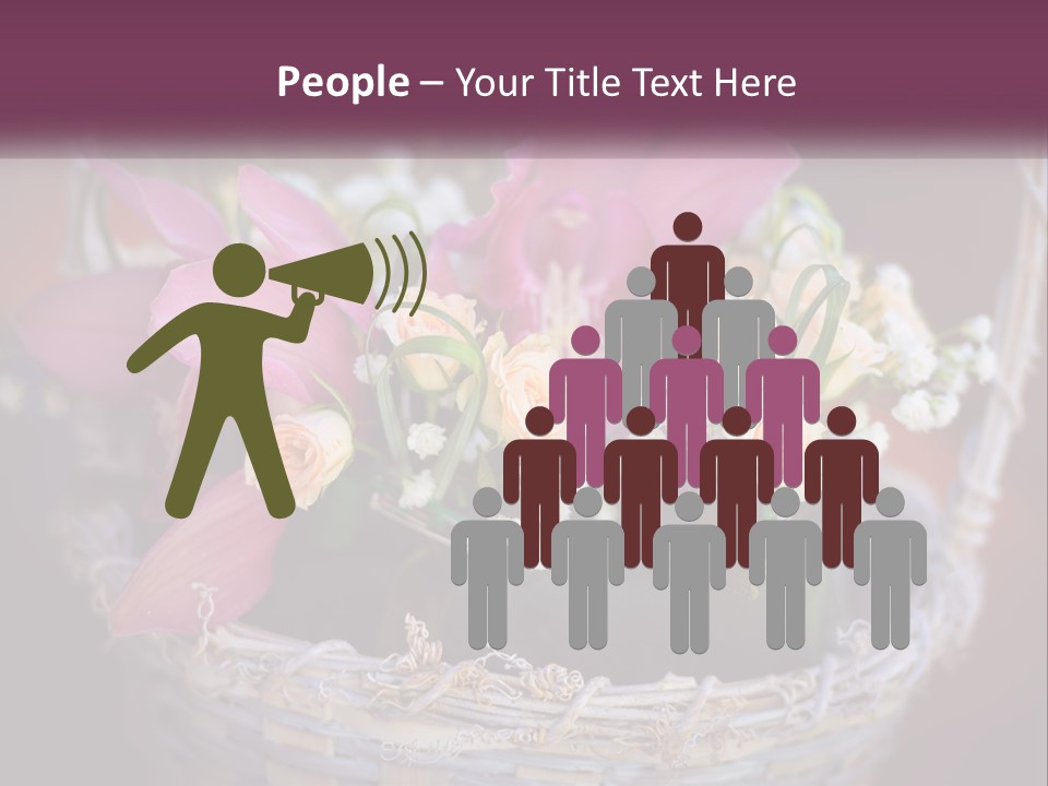 A Basket Filled With Pink And White Flowers PowerPoint Template