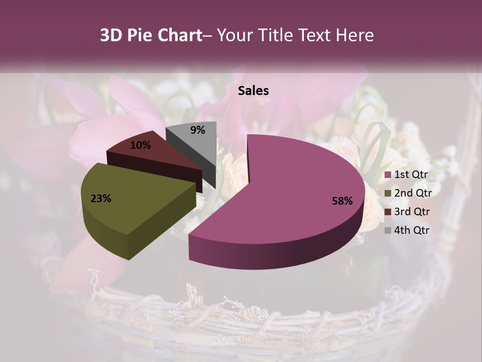 A Basket Filled With Pink And White Flowers PowerPoint Template