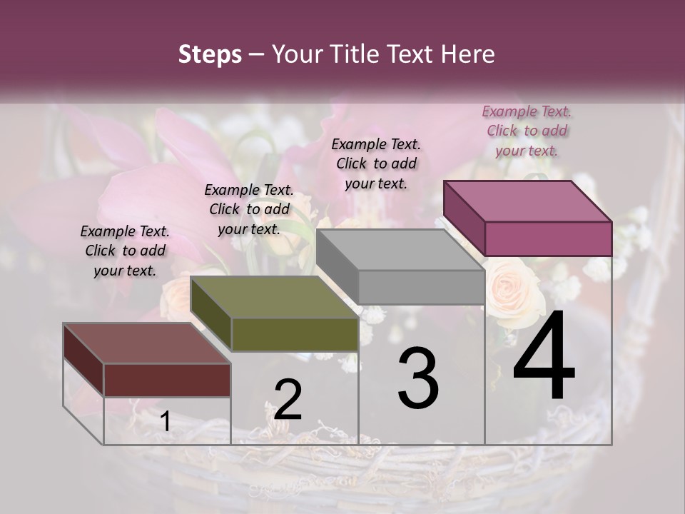 A Basket Filled With Pink And White Flowers PowerPoint Template