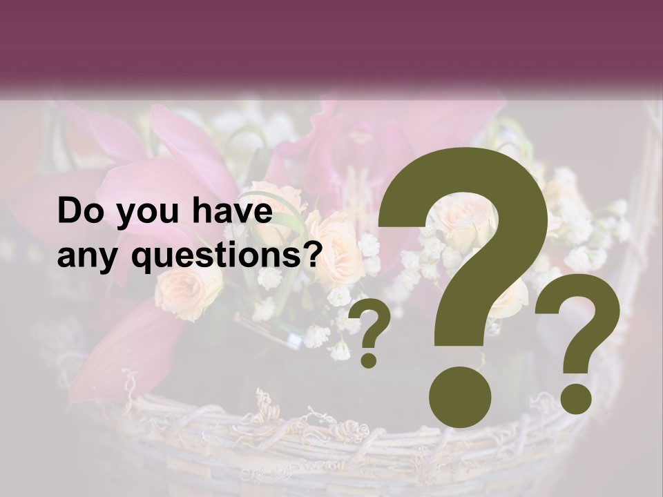 A Basket Filled With Pink And White Flowers PowerPoint Template