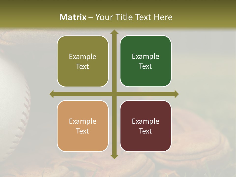 A Baseball Glove With A Ball In It On A Field PowerPoint Template