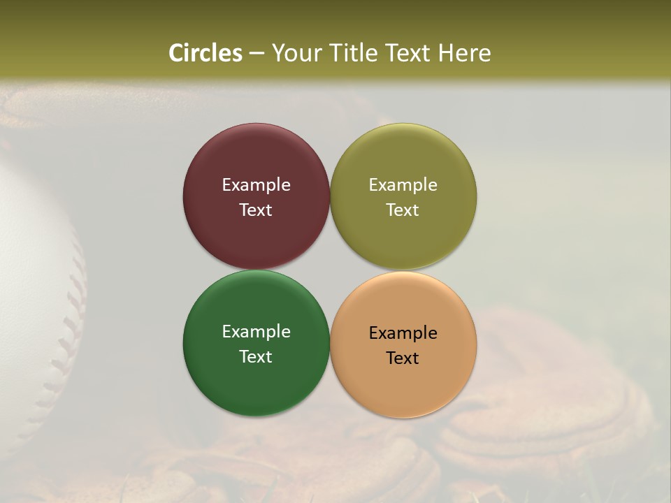 A Baseball Glove With A Ball In It On A Field PowerPoint Template