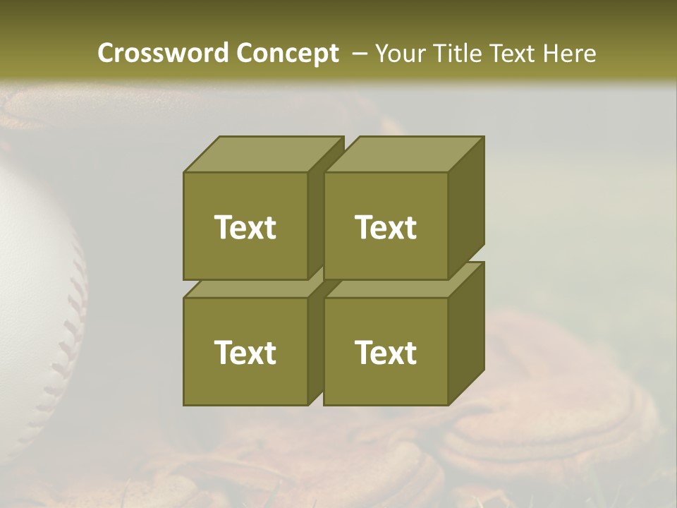 A Baseball Glove With A Ball In It On A Field PowerPoint Template