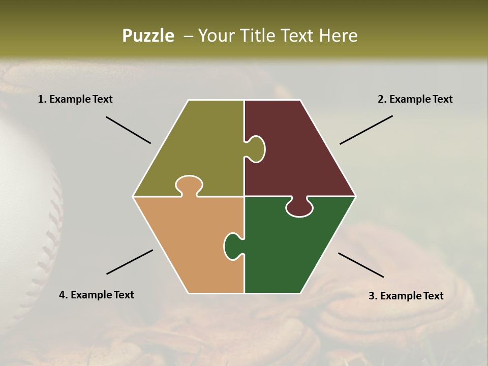 A Baseball Glove With A Ball In It On A Field PowerPoint Template