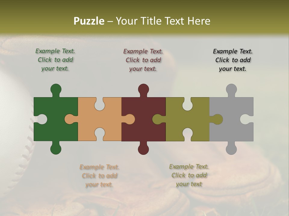 A Baseball Glove With A Ball In It On A Field PowerPoint Template