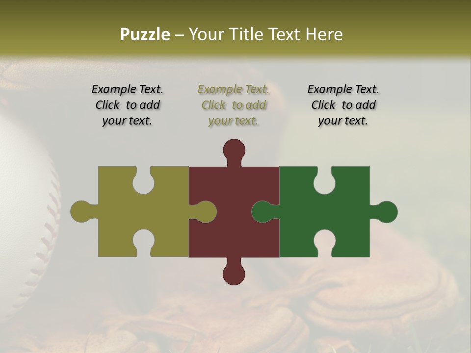 A Baseball Glove With A Ball In It On A Field PowerPoint Template