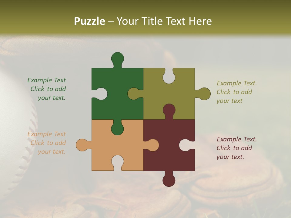 A Baseball Glove With A Ball In It On A Field PowerPoint Template