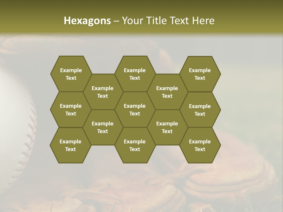 A Baseball Glove With A Ball In It On A Field PowerPoint Template