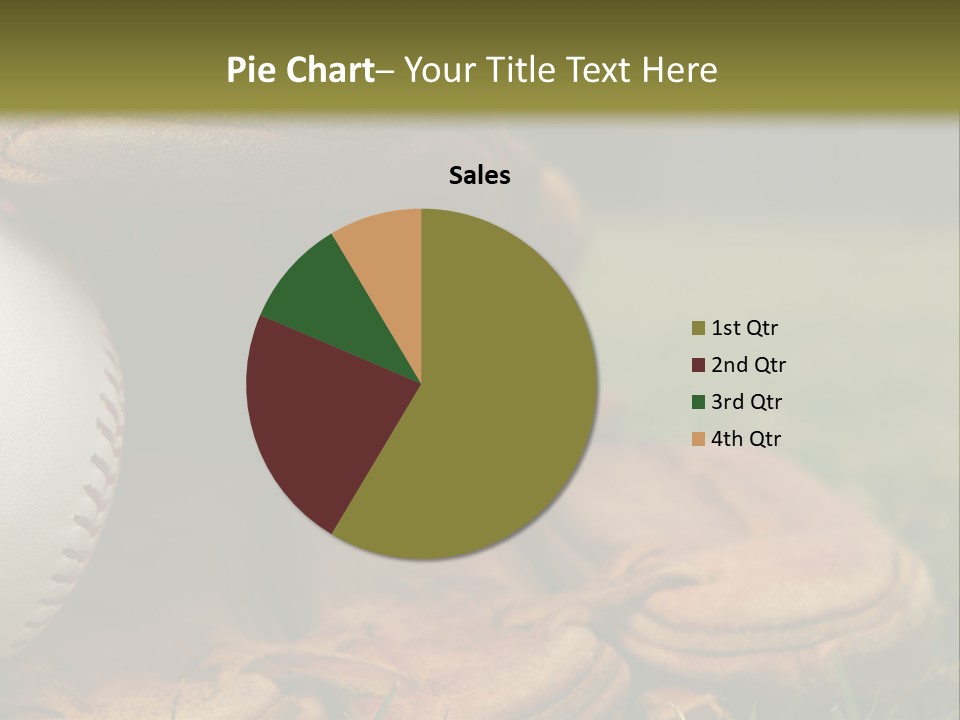 A Baseball Glove With A Ball In It On A Field PowerPoint Template