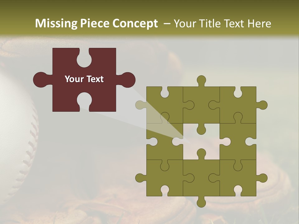 A Baseball Glove With A Ball In It On A Field PowerPoint Template