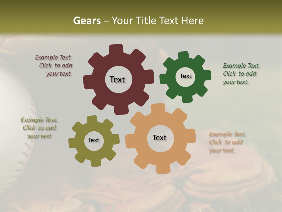 A Baseball Glove With A Ball In It On A Field PowerPoint Template