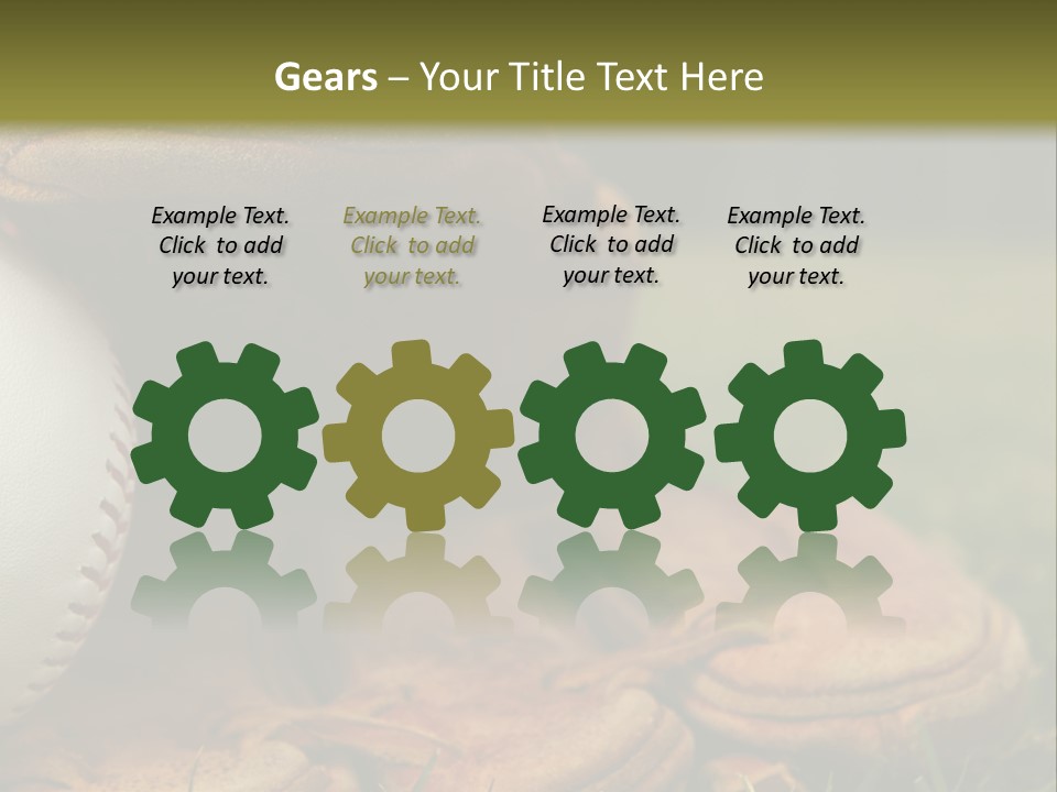 A Baseball Glove With A Ball In It On A Field PowerPoint Template