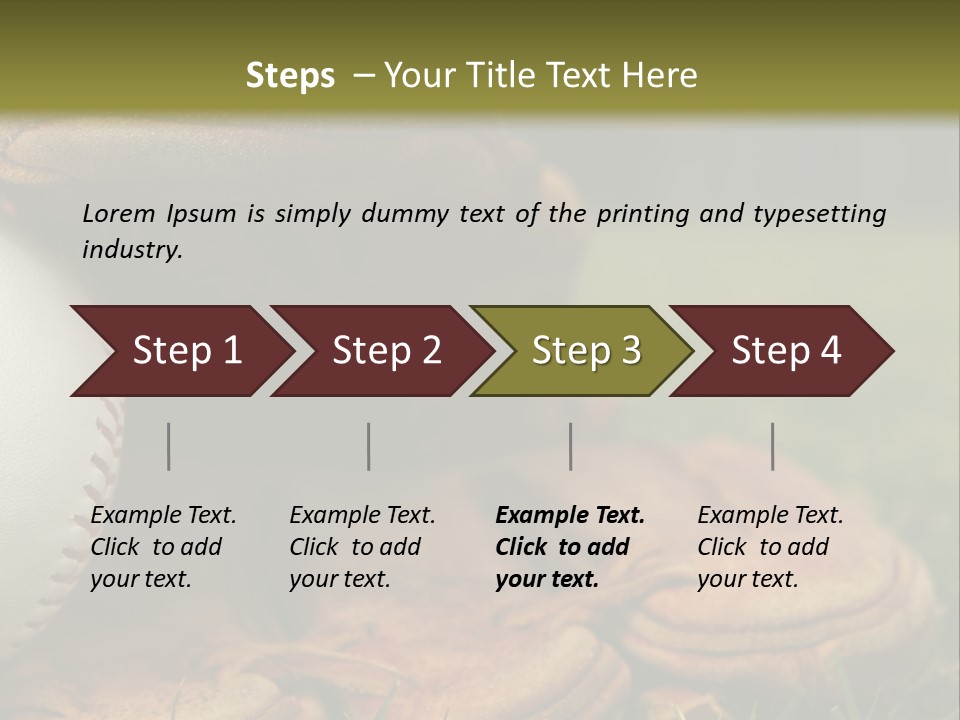 A Baseball Glove With A Ball In It On A Field PowerPoint Template