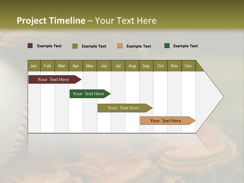 A Baseball Glove With A Ball In It On A Field PowerPoint Template