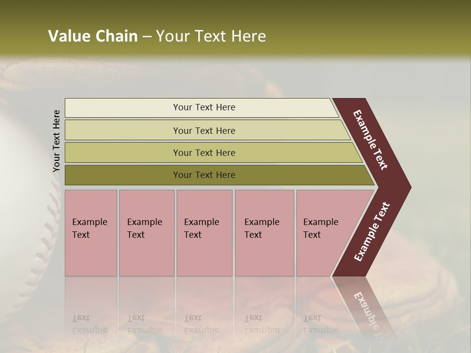 A Baseball Glove With A Ball In It On A Field PowerPoint Template