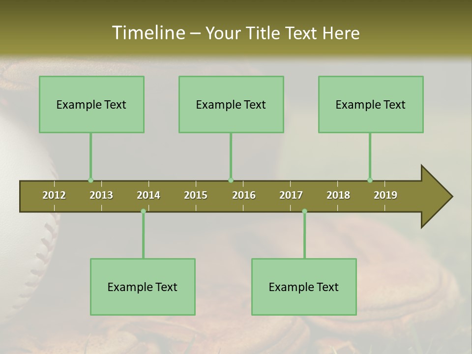A Baseball Glove With A Ball In It On A Field PowerPoint Template