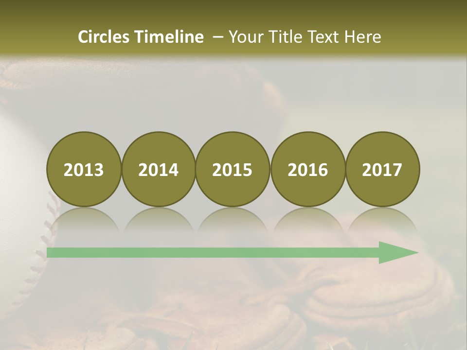 A Baseball Glove With A Ball In It On A Field PowerPoint Template