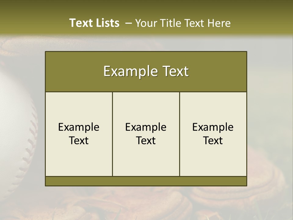 A Baseball Glove With A Ball In It On A Field PowerPoint Template