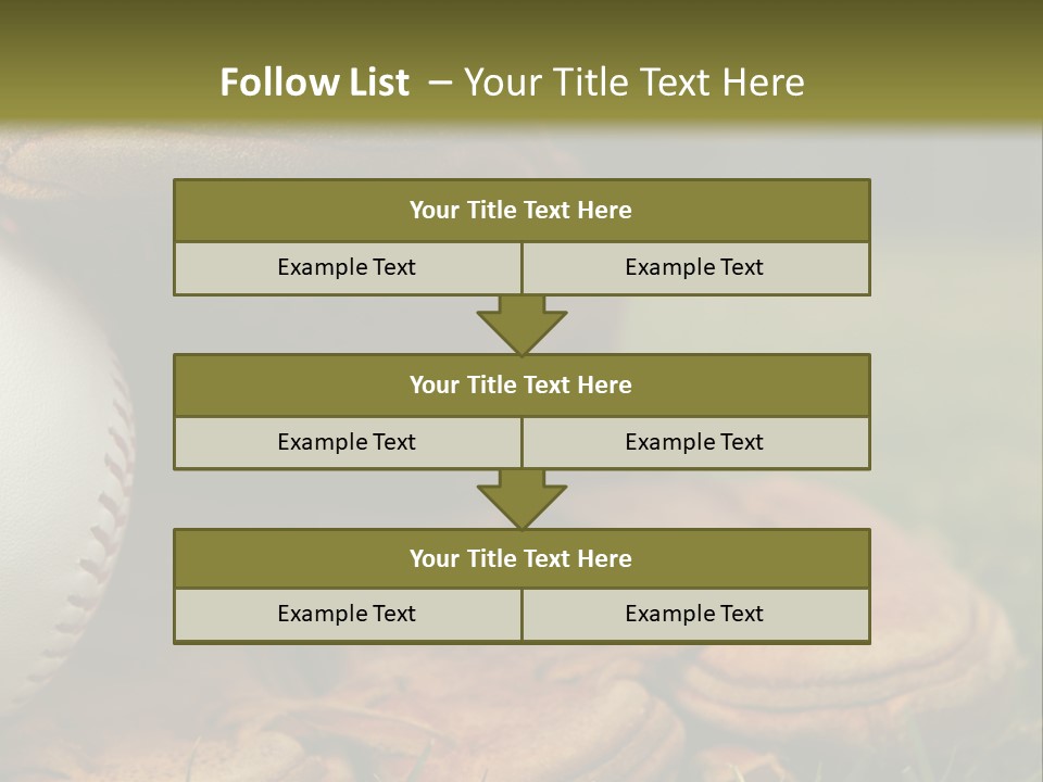 A Baseball Glove With A Ball In It On A Field PowerPoint Template