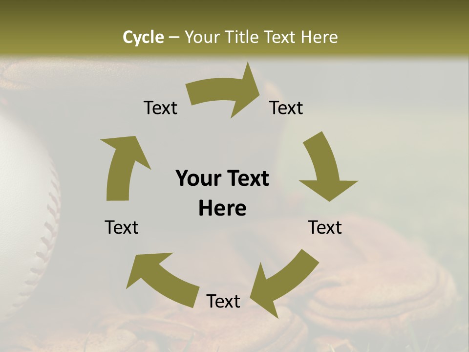 A Baseball Glove With A Ball In It On A Field PowerPoint Template