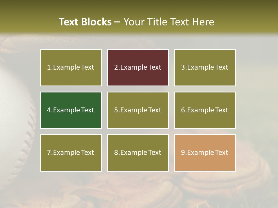 A Baseball Glove With A Ball In It On A Field PowerPoint Template