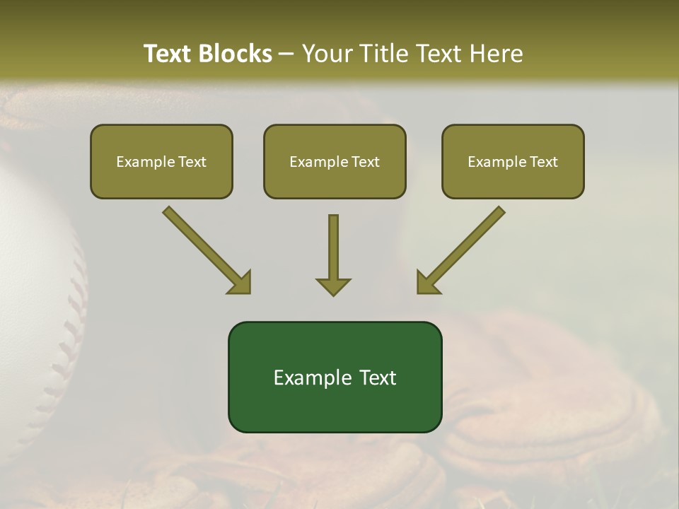 A Baseball Glove With A Ball In It On A Field PowerPoint Template