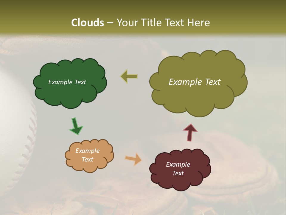A Baseball Glove With A Ball In It On A Field PowerPoint Template