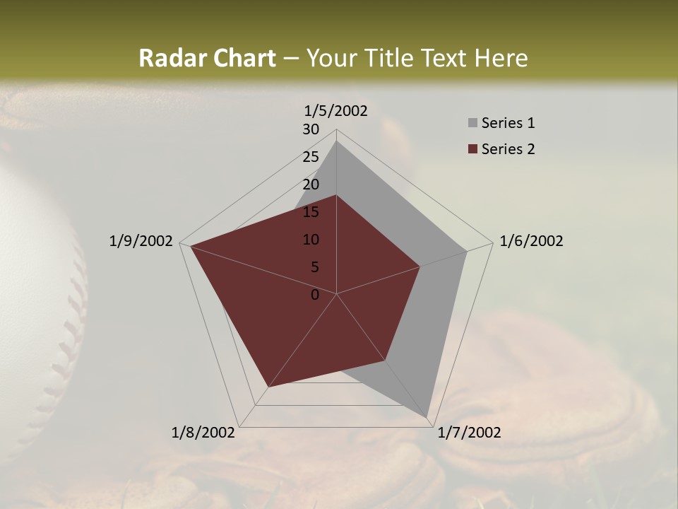 A Baseball Glove With A Ball In It On A Field PowerPoint Template