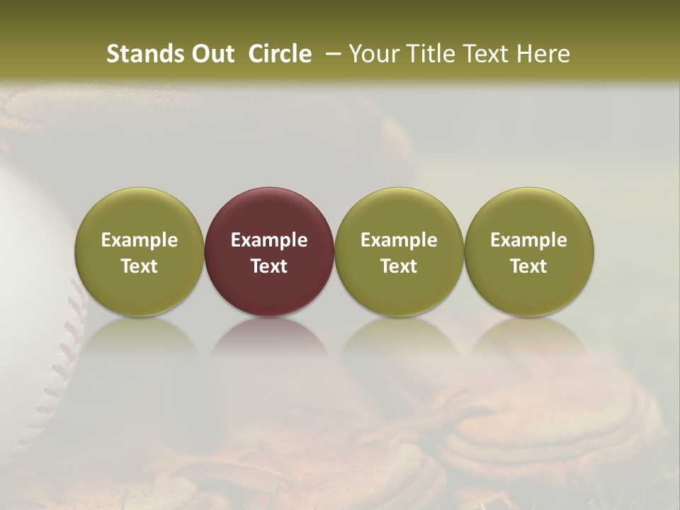 A Baseball Glove With A Ball In It On A Field PowerPoint Template