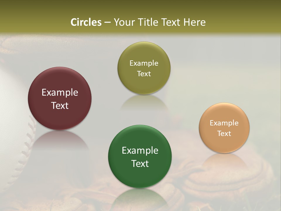 A Baseball Glove With A Ball In It On A Field PowerPoint Template