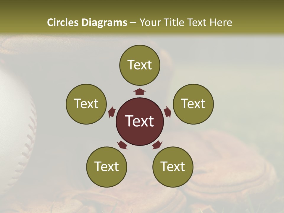 A Baseball Glove With A Ball In It On A Field PowerPoint Template