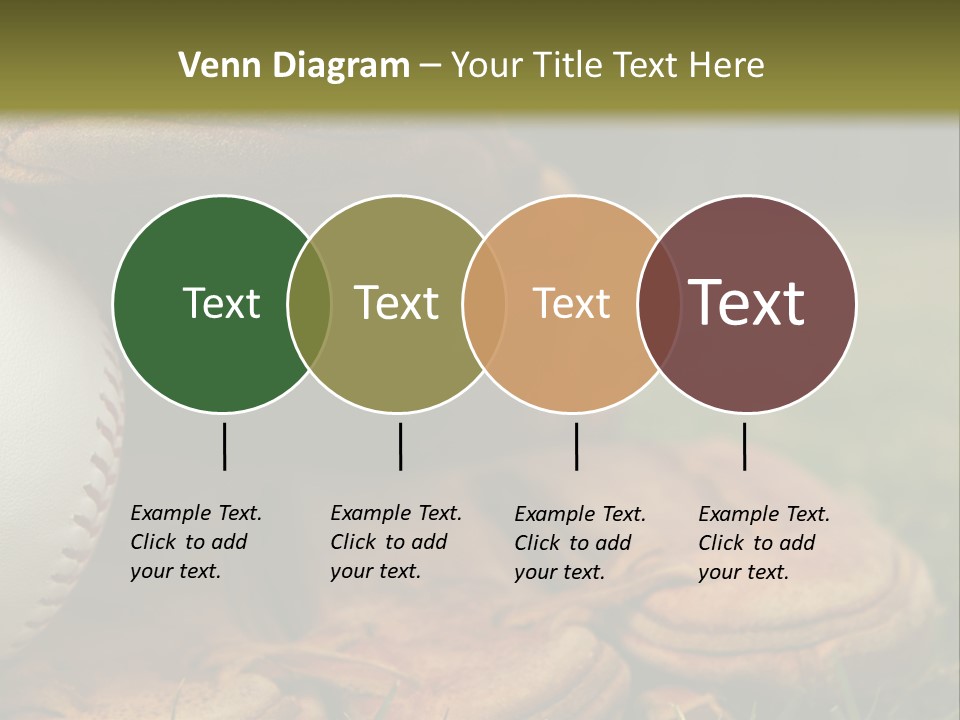 A Baseball Glove With A Ball In It On A Field PowerPoint Template