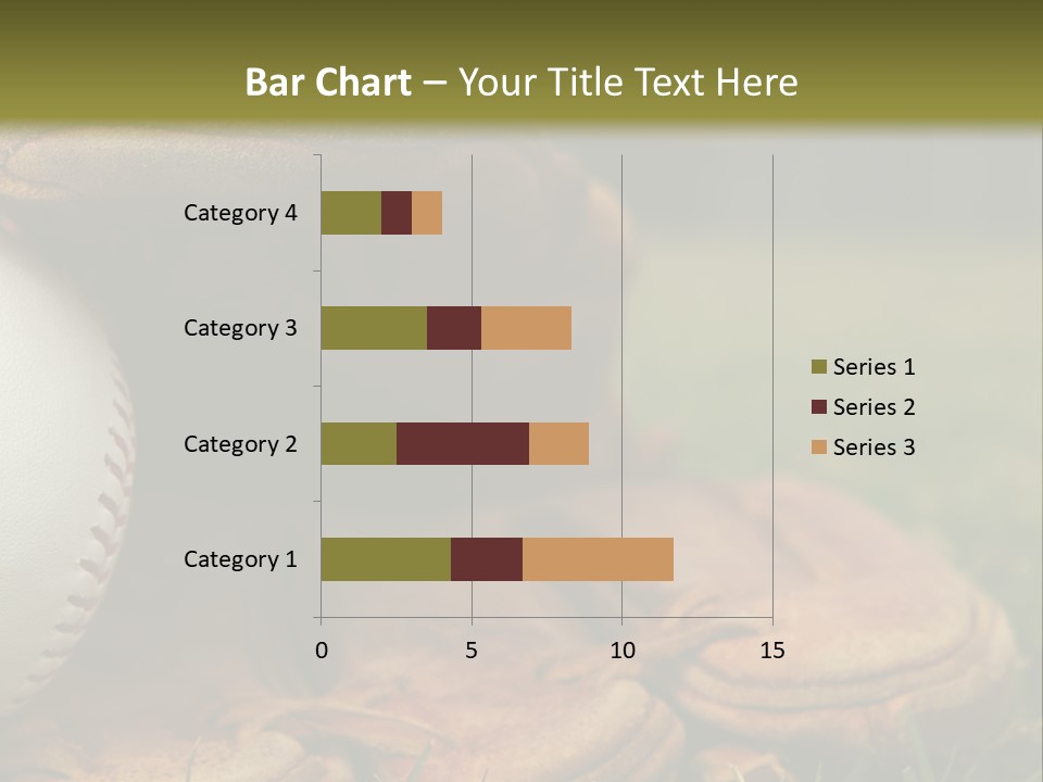 A Baseball Glove With A Ball In It On A Field PowerPoint Template