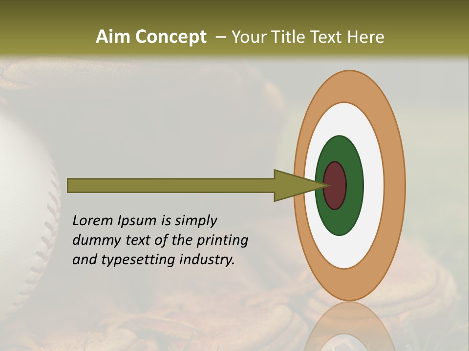 A Baseball Glove With A Ball In It On A Field PowerPoint Template