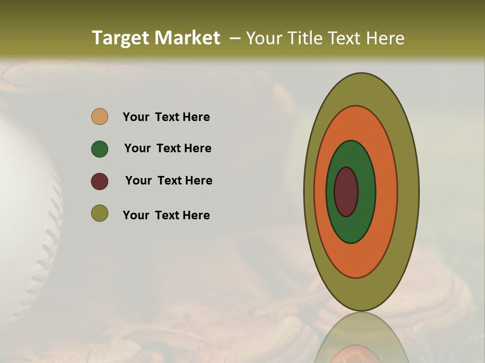 A Baseball Glove With A Ball In It On A Field PowerPoint Template