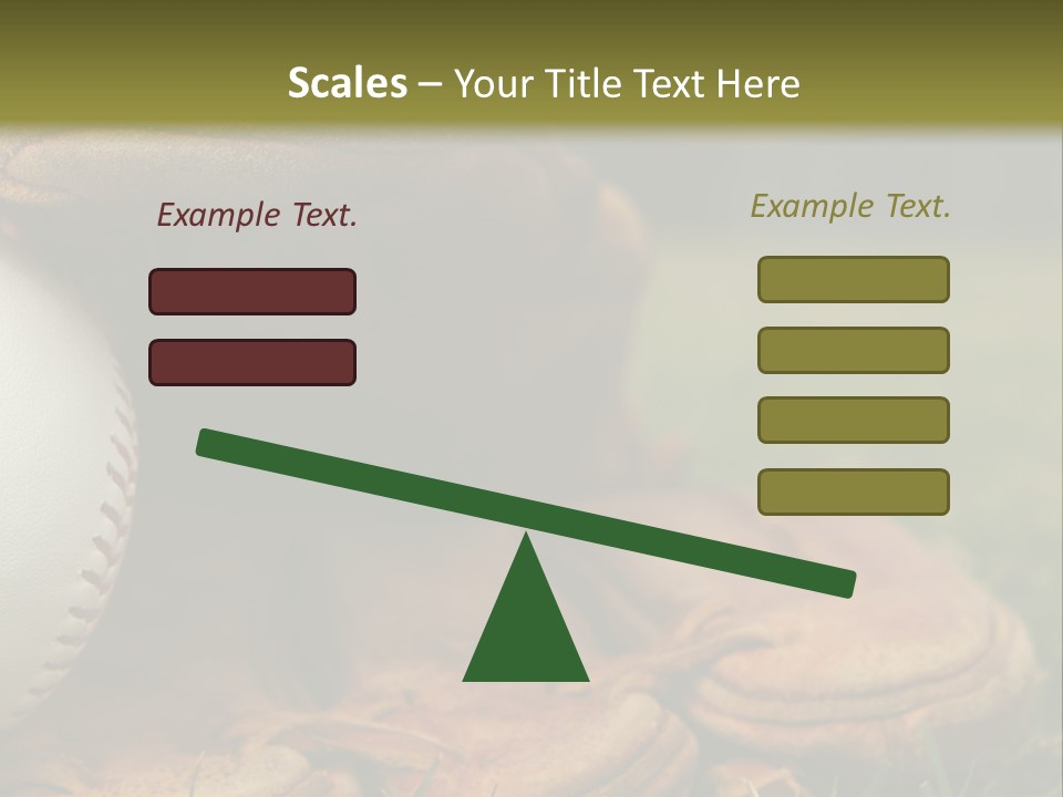 A Baseball Glove With A Ball In It On A Field PowerPoint Template