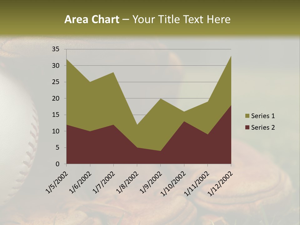 A Baseball Glove With A Ball In It On A Field PowerPoint Template