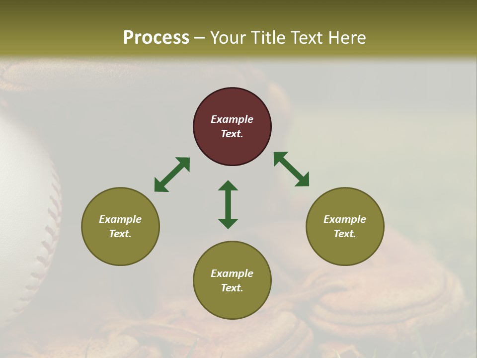 A Baseball Glove With A Ball In It On A Field PowerPoint Template