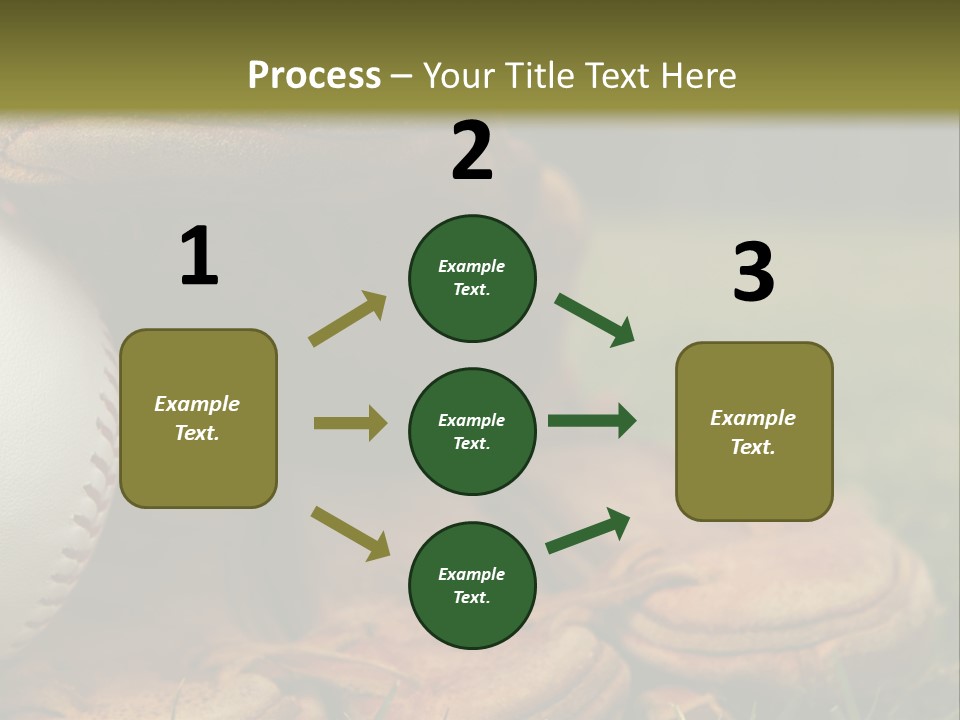 A Baseball Glove With A Ball In It On A Field PowerPoint Template