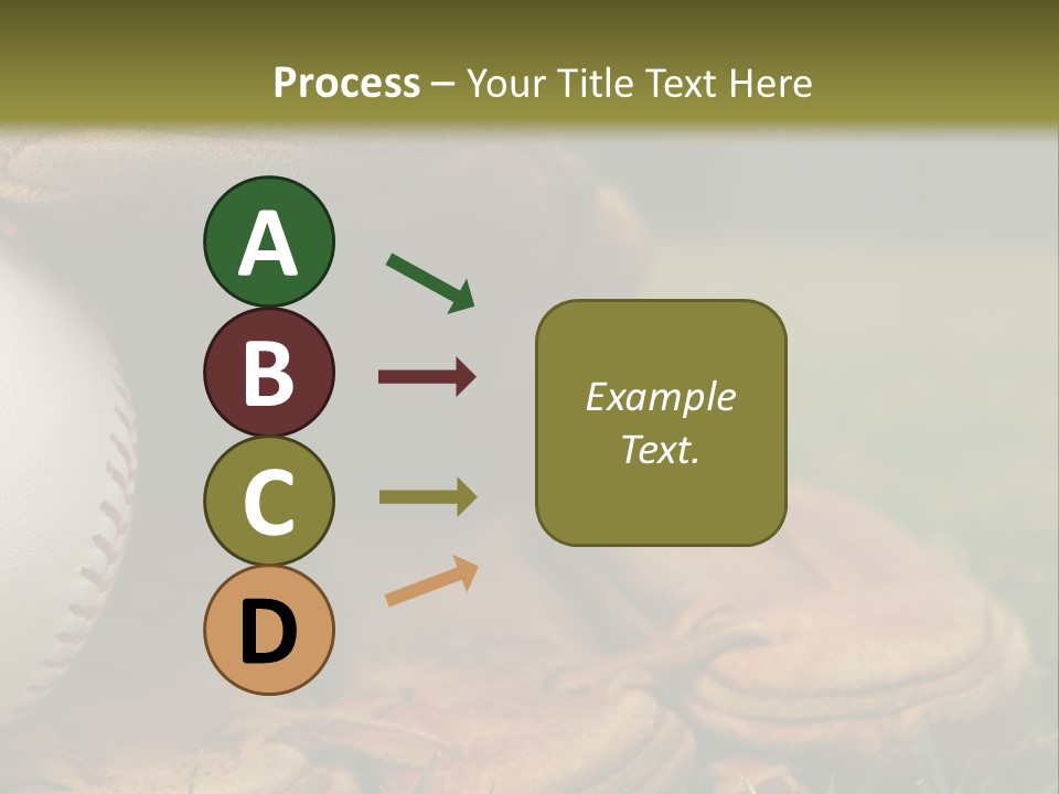 A Baseball Glove With A Ball In It On A Field PowerPoint Template