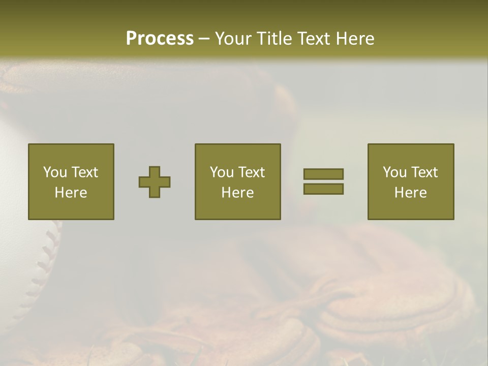 A Baseball Glove With A Ball In It On A Field PowerPoint Template